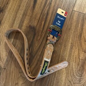 Wrangler Tan Leather Pet Collar XL